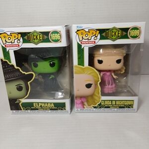 Funko Pop! Movies Wicked Elphaba #1696 Glinda in Nightgown #1699 Set of 2 READ